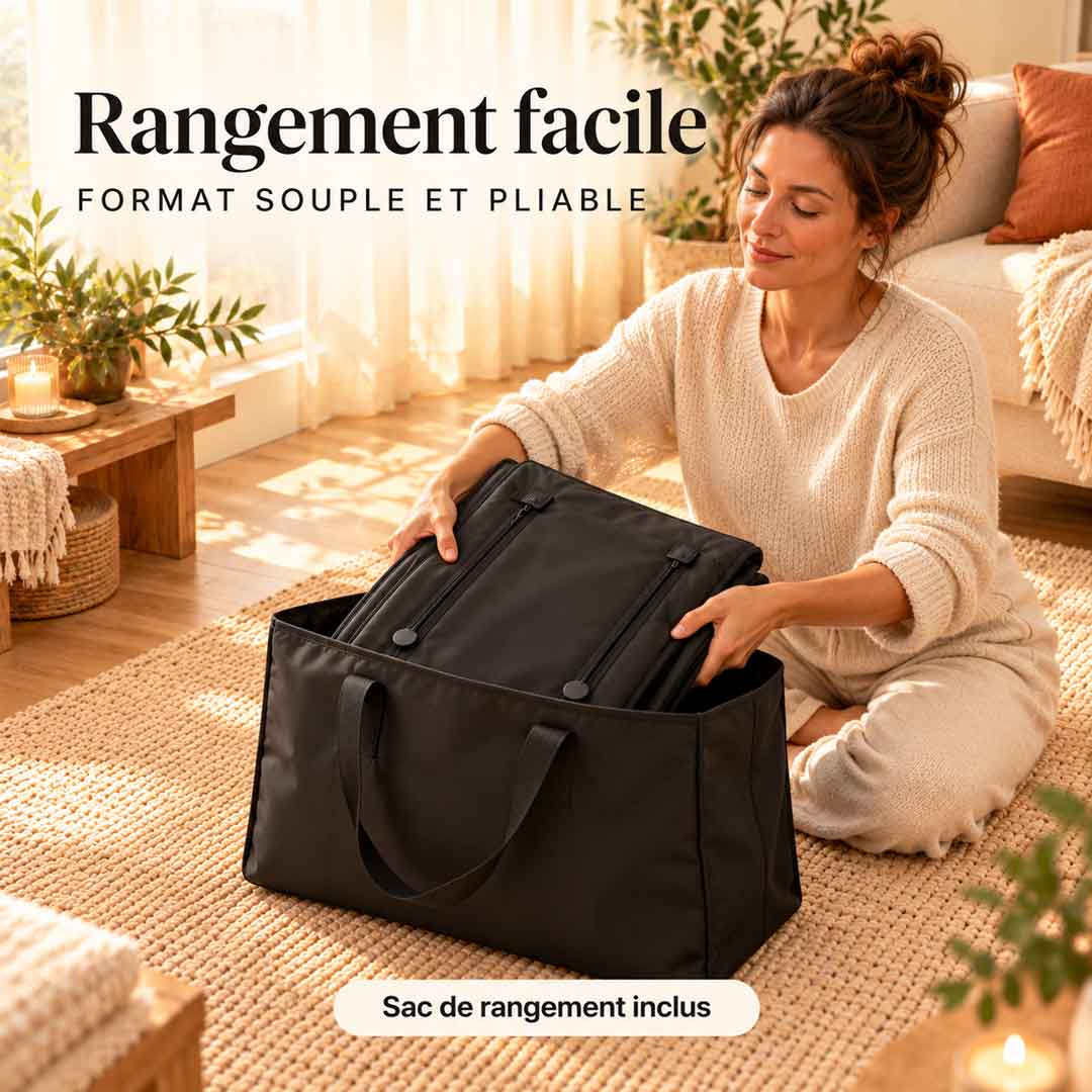 Couverture sauna infrarouge pliée dans son sac