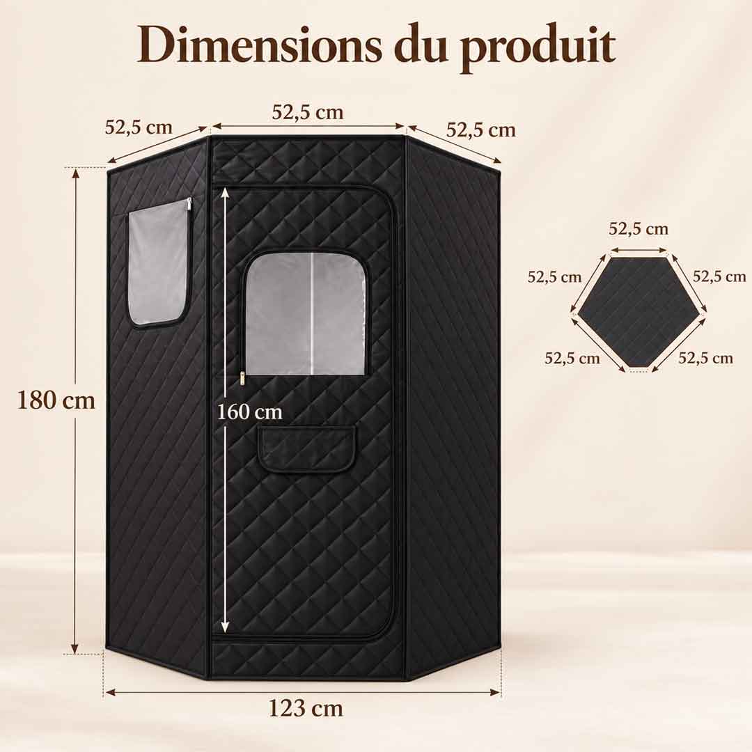 Sauna infrarouge portable Confort, vue intérieure
