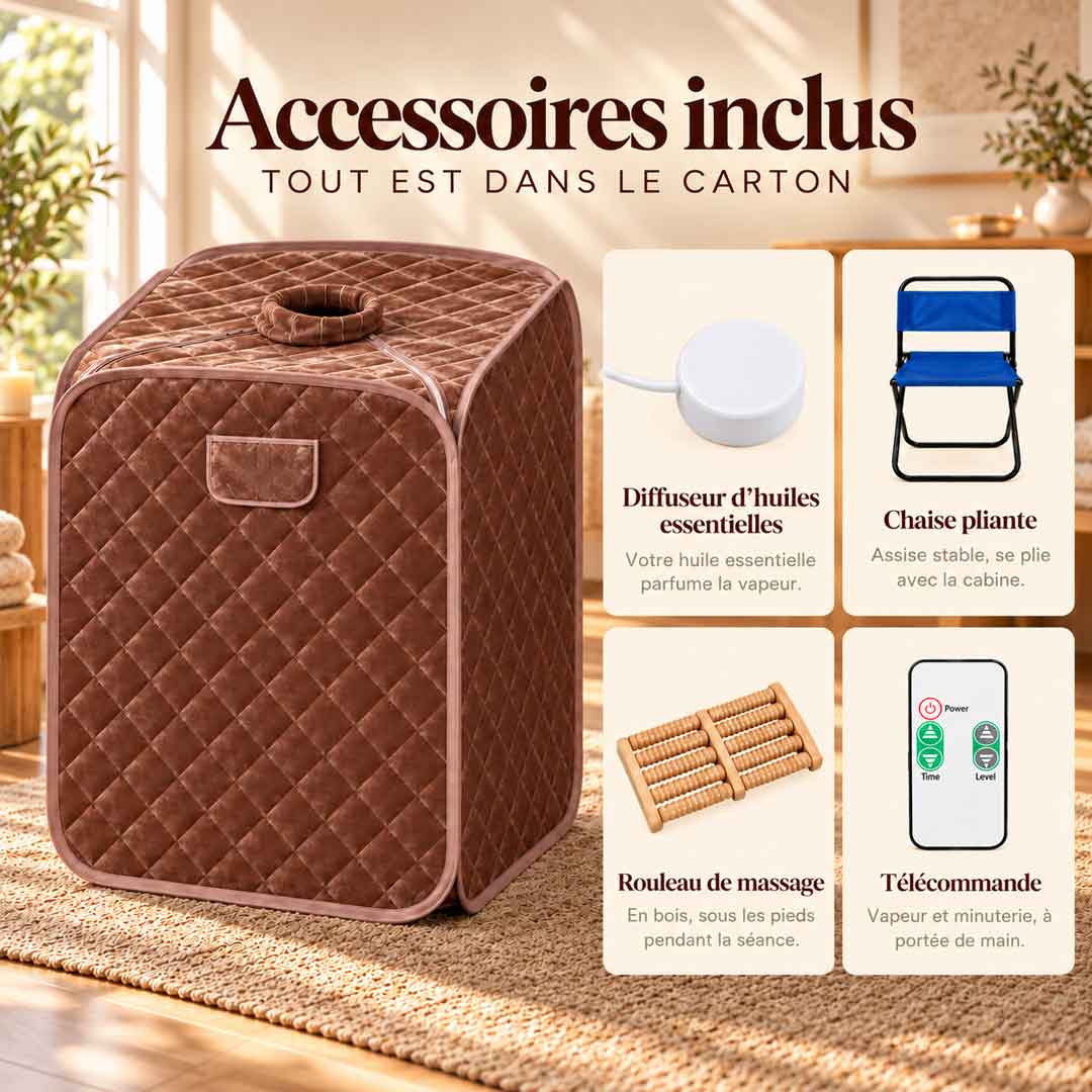 Accessoires inclus avec le hammam tête dehors