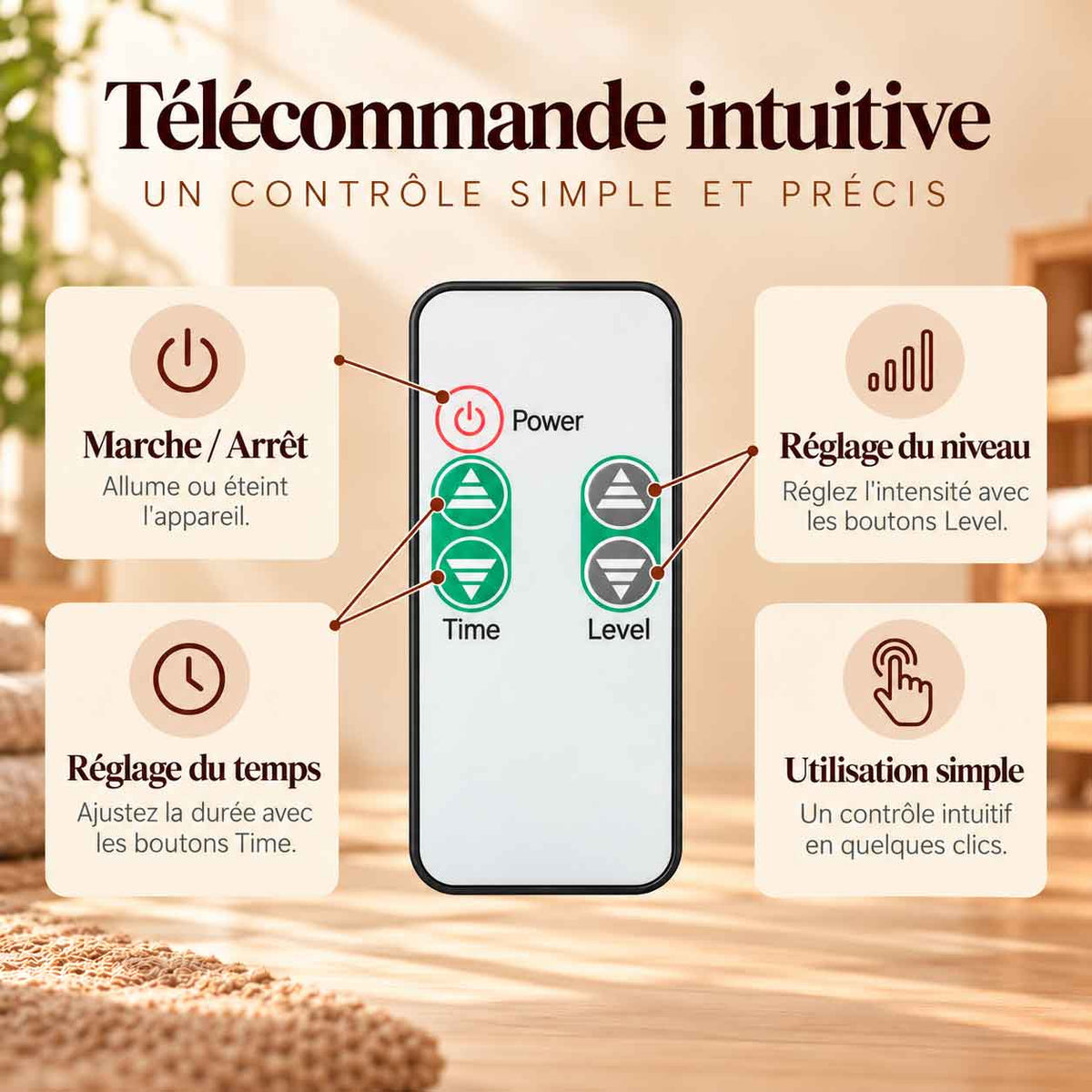 Télécommande du hammam tête dehors