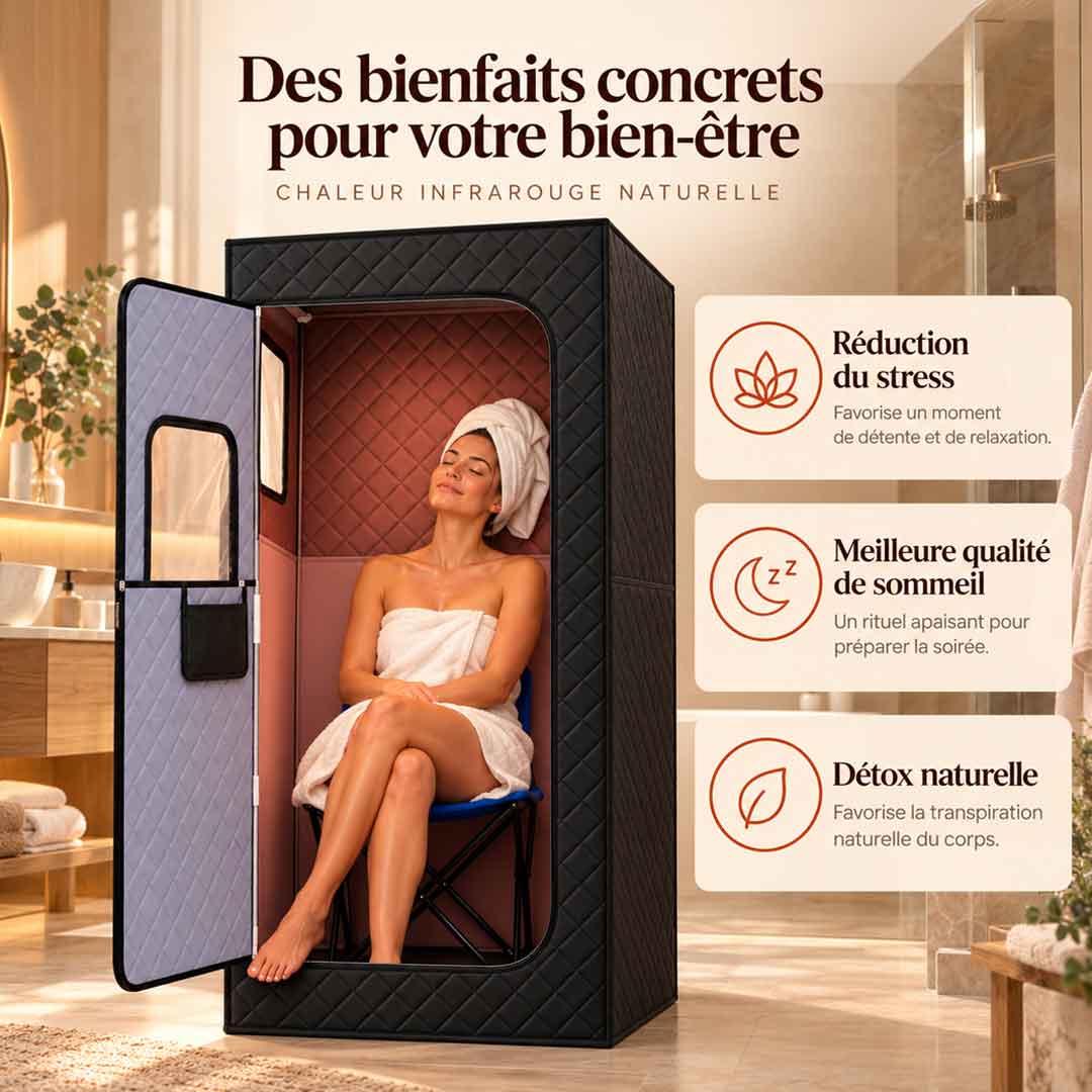 Bienfaits de la chaleur sèche du sauna infrarouge Essentiel