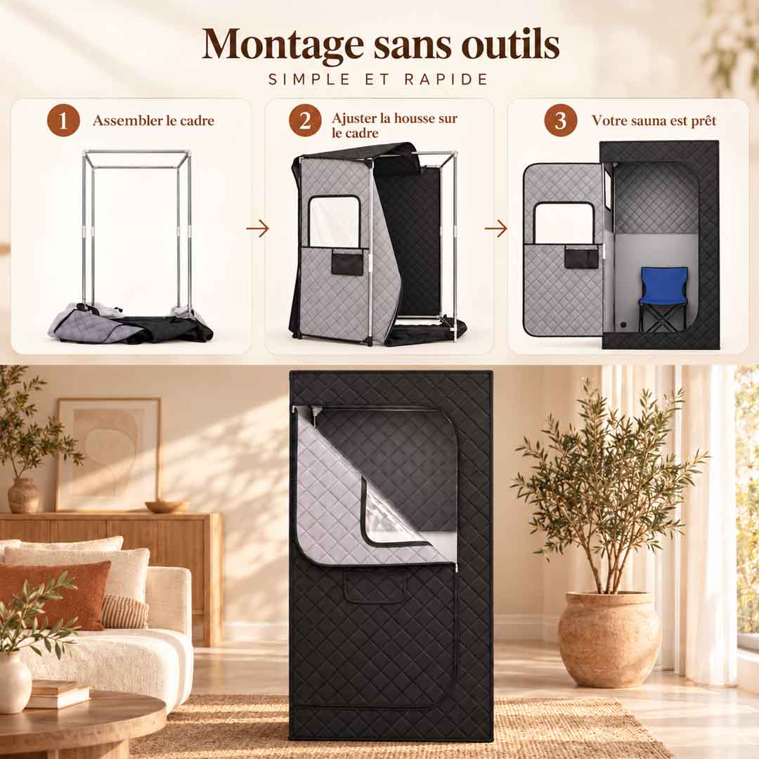 Installation du sauna infrarouge Essentiel en 10 minutes sans outil