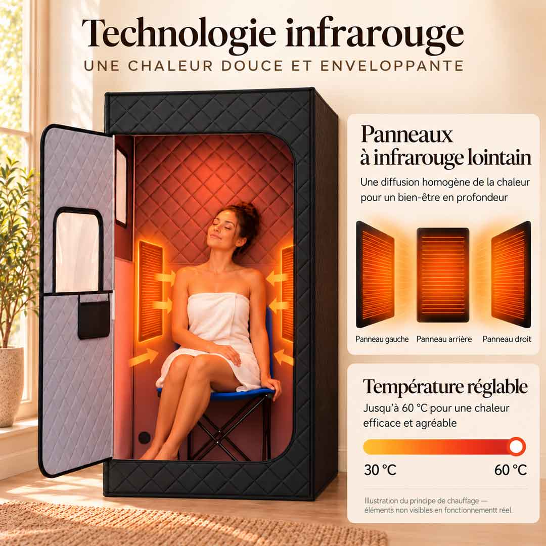 Panneaux infrarouges lointains du sauna Essentiel